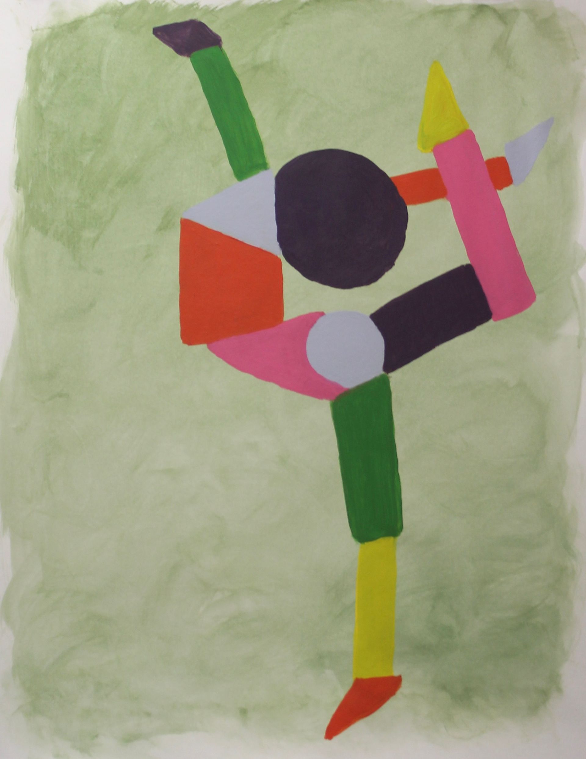 schilderij van een turnster met basisvormen