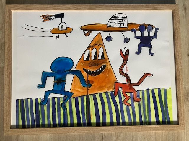 pokemon getekend met oliepastel