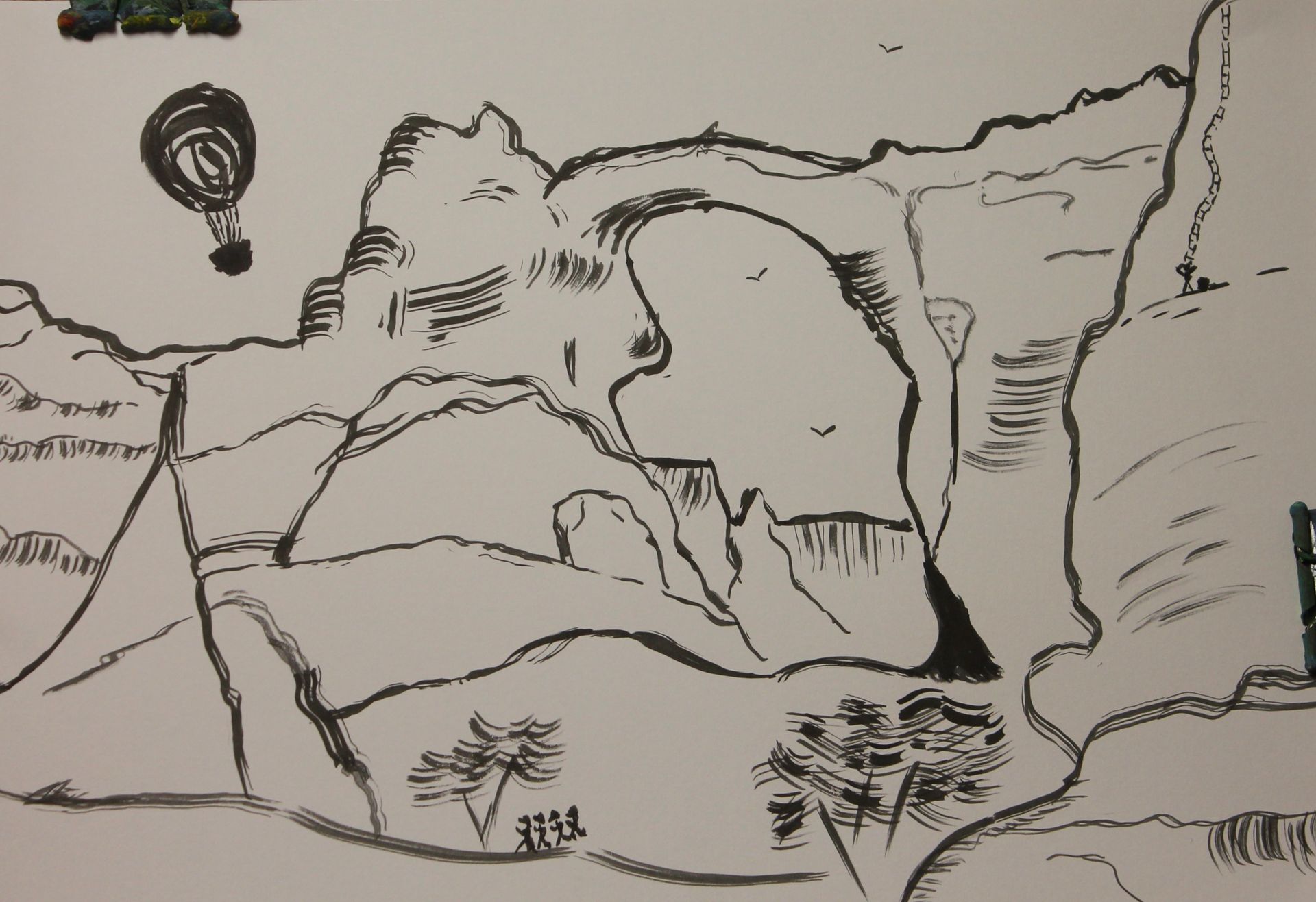 landschap met zwarte ecoline2