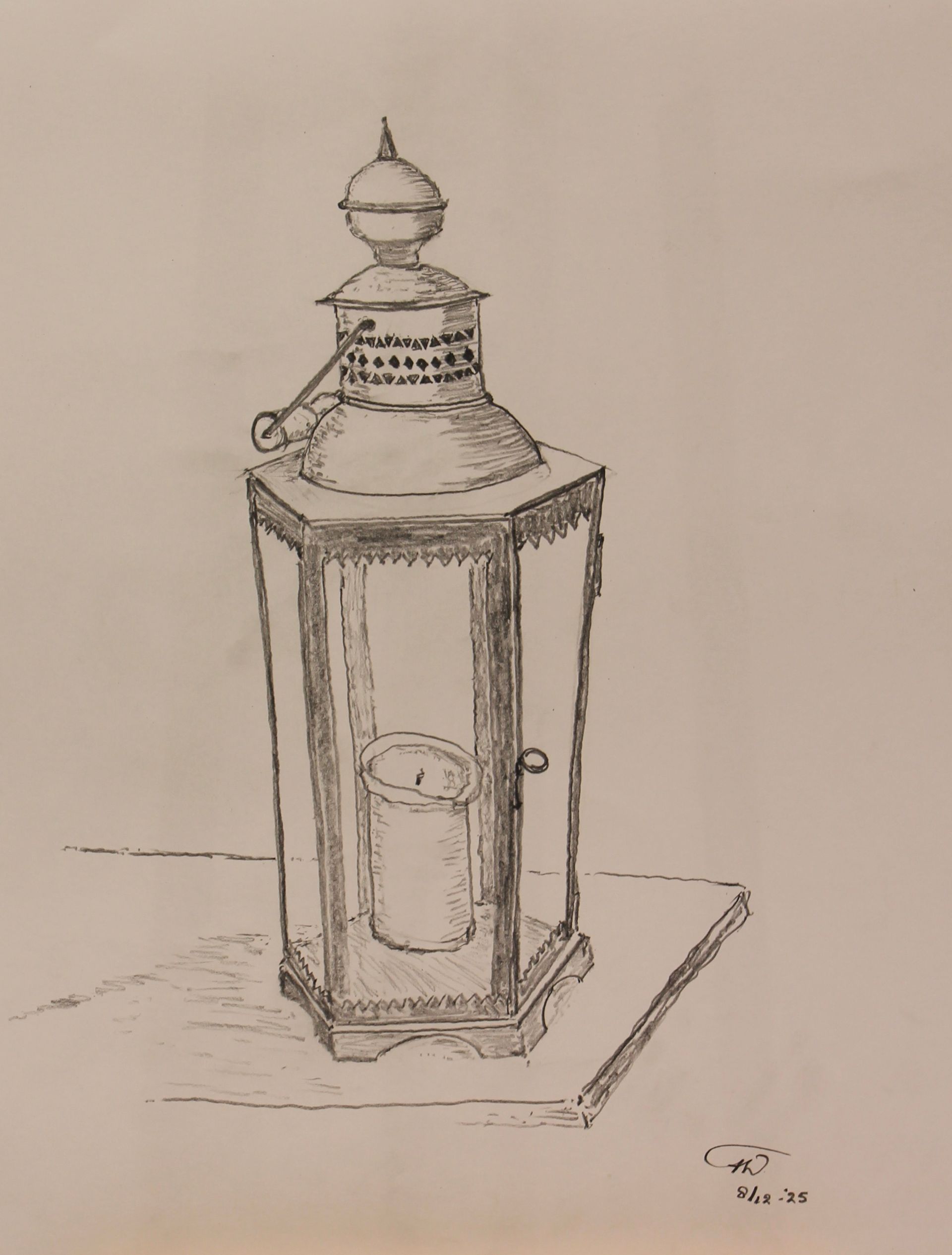 tekening van lantaarn