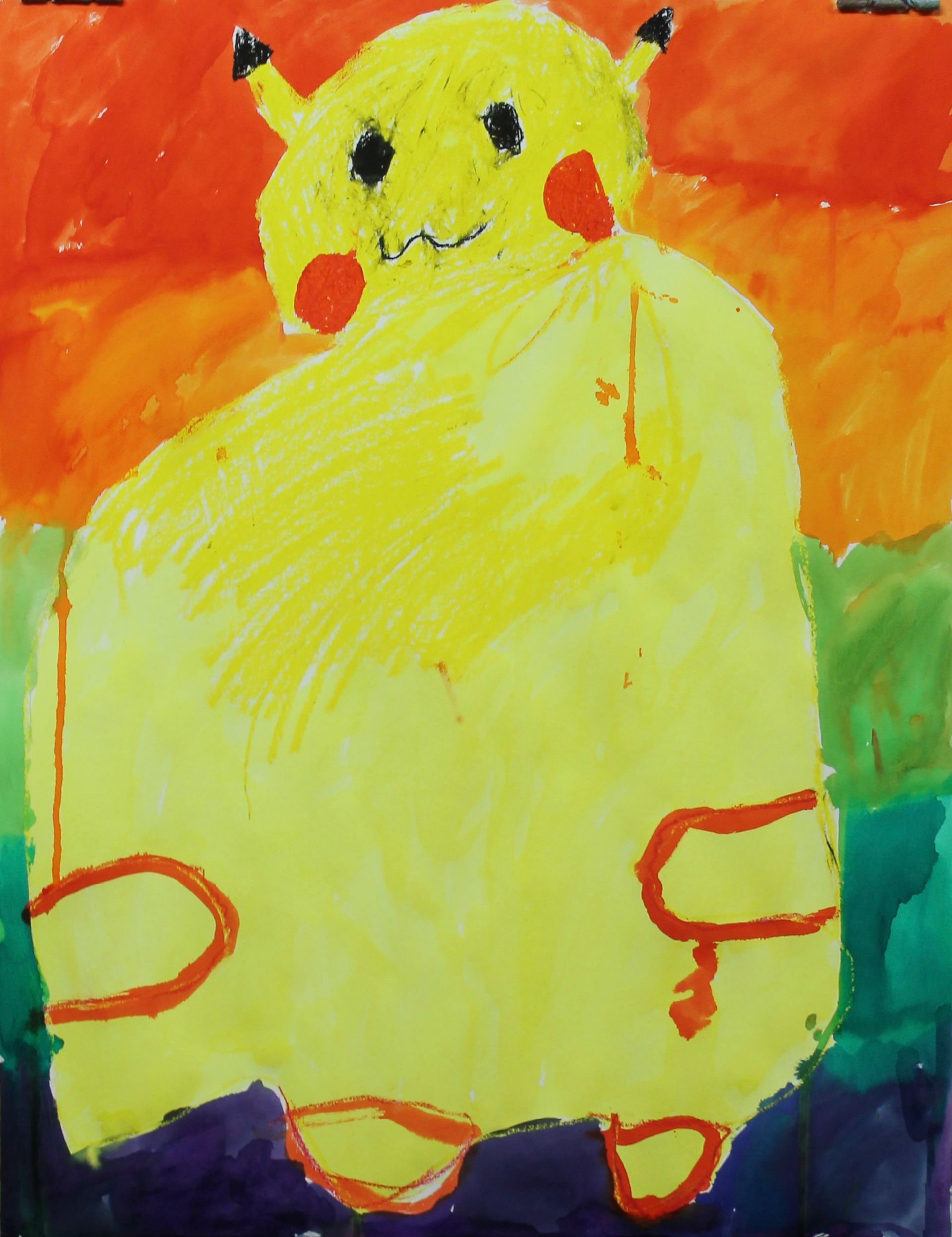 pokemon getekend met oliepastel