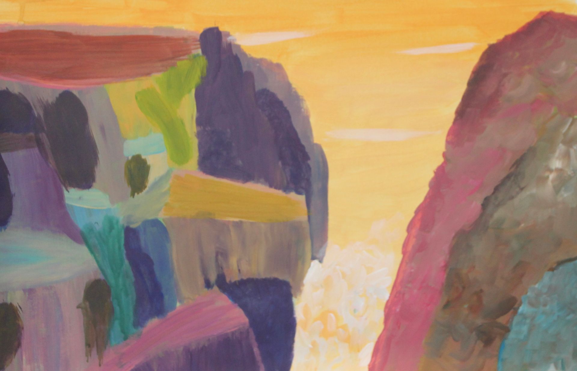 Schilderij met rotsformatie