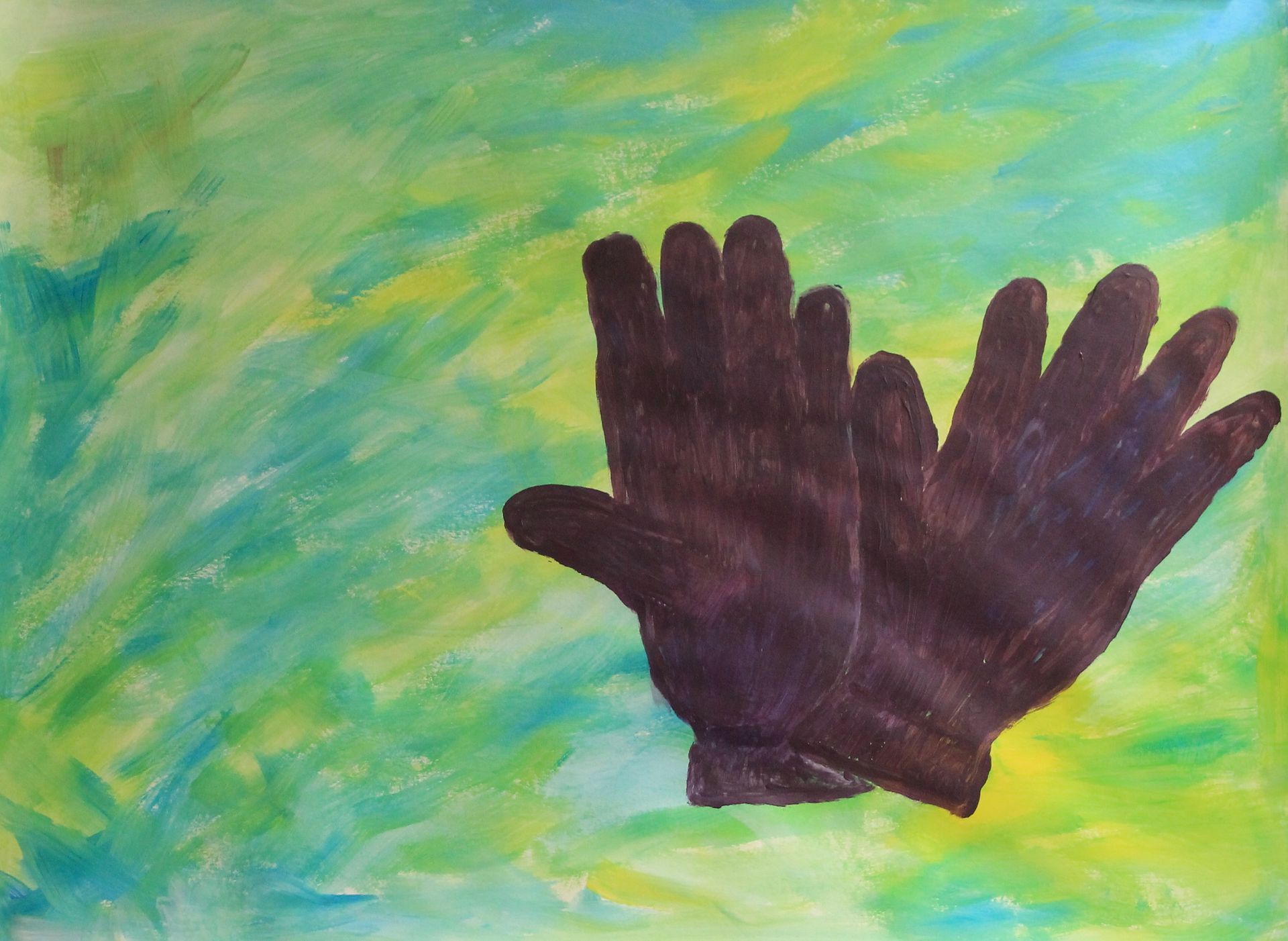 Schilderijen van de cursisten in de gevorderde groep