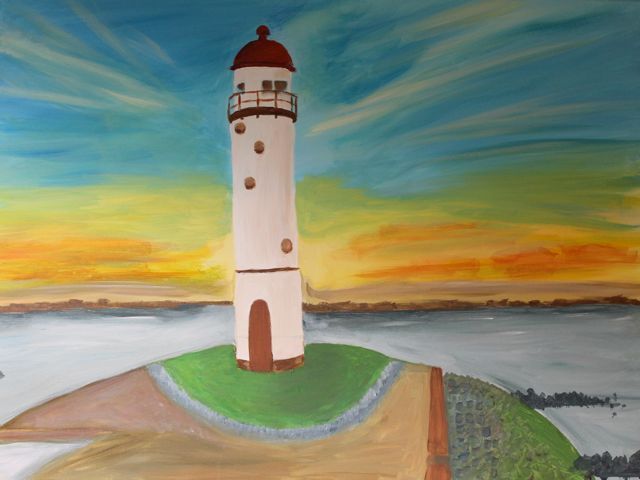 schilderij vuurtoren