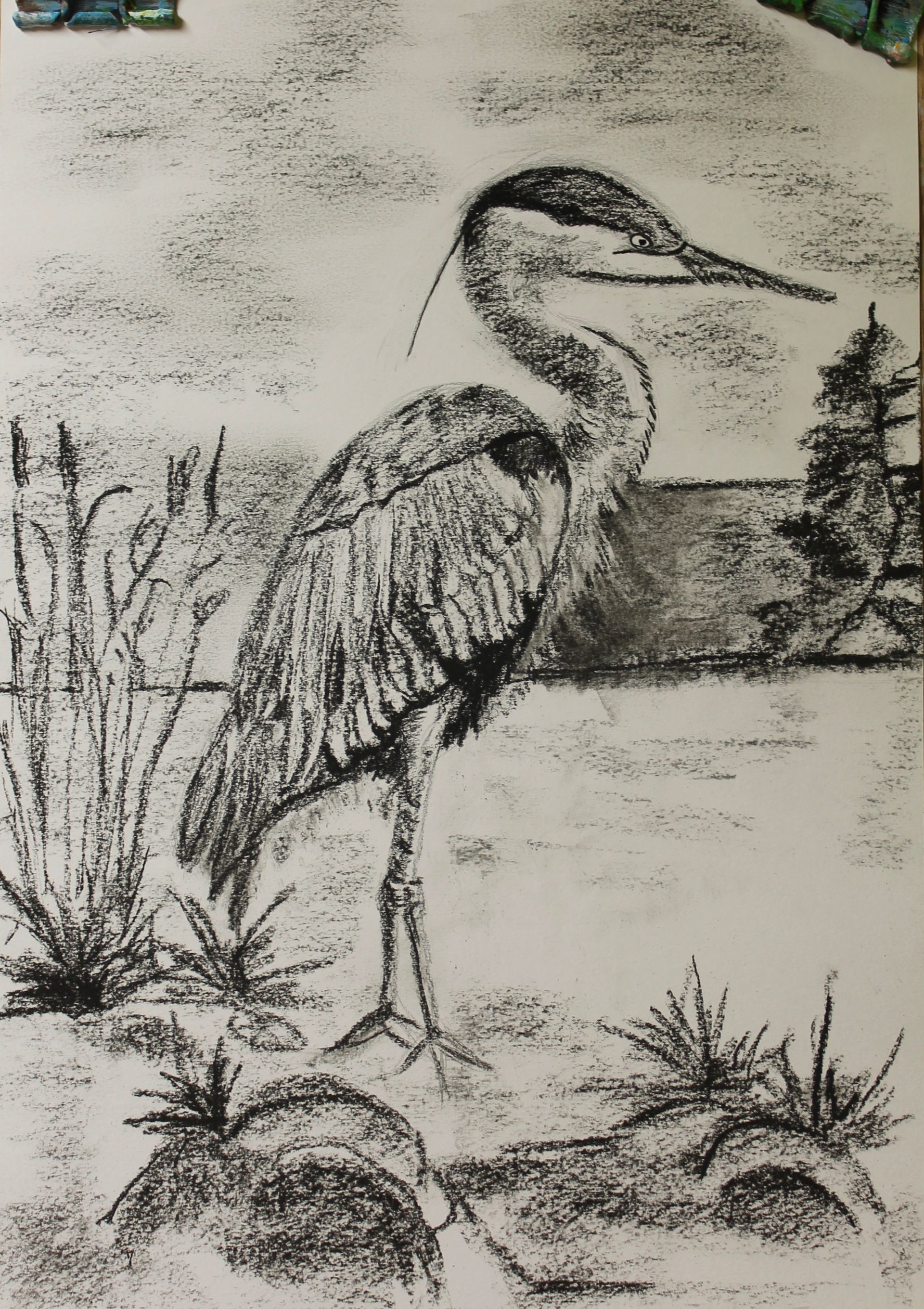 tekening van de beelden bij het finse treinstation