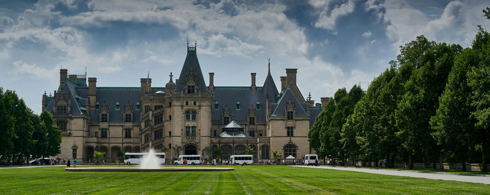 Biltmore Estate mansion and gardens in Asheville North Carolina.