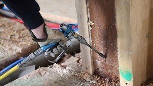 Exterminator spraying pesticide — Termite eradication in Yarrahapinni, NSW