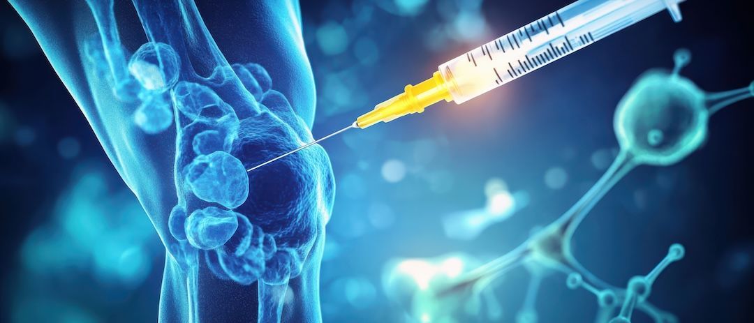 knee injected with stem cell therapy