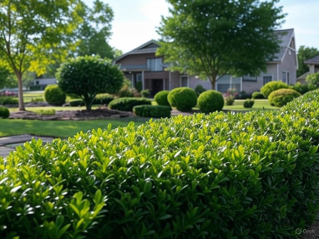 A house with a lot of bushes in front of it