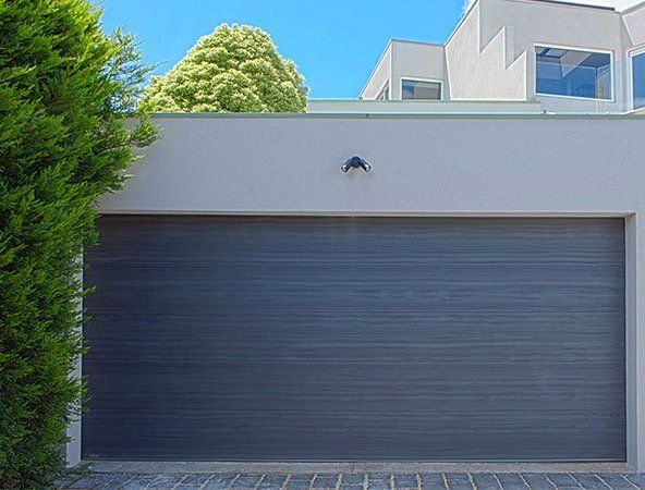 Navy blue modern garage door