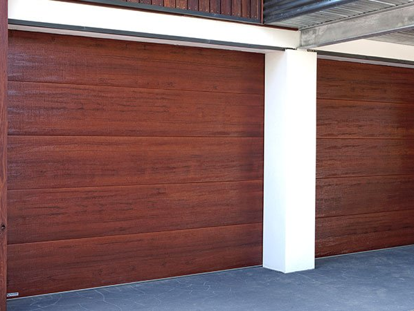 Timber look garage door