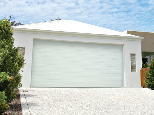 White residential garage door