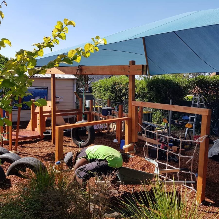 A Man is Working on a Playground — Garden Vogue in Charlestown, NSW