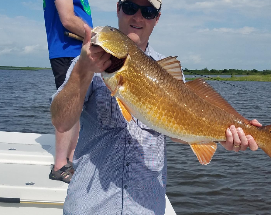A man is holding a large fish in his hands on a boat.