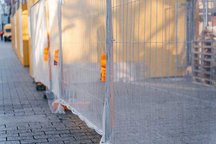 Temporary construction fencing
