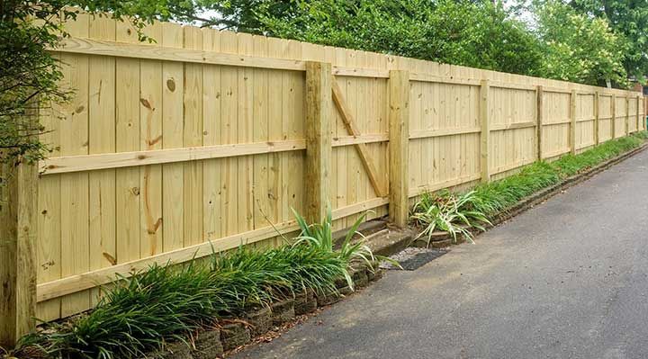 New wooden fence 
