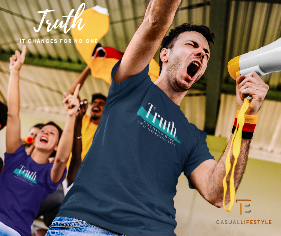 Man yelling into a megaphone, wearing a