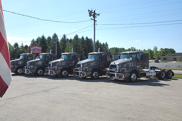 Semi Trucks in a Row — Eden, WI — Baumhardt Sand & Gravel, Inc.