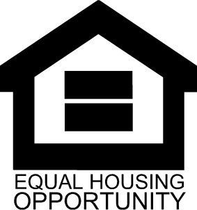 A black and white logo for equal housing opportunity.