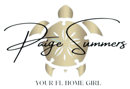 A logo for paige summers with a sand dollar on it