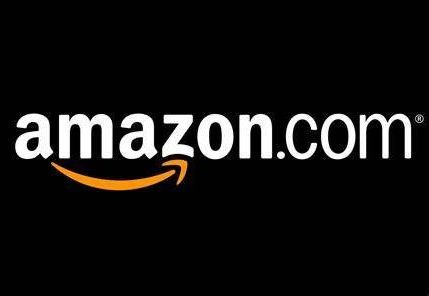 The amazon.com logo is on a black background.