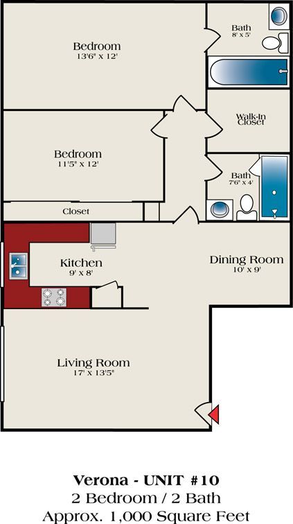 A floor plan of a house called verona unit # 10