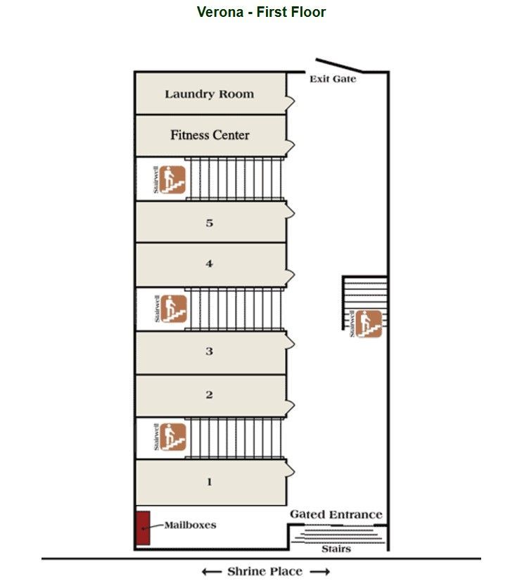 A floor plan of the first floor of a building