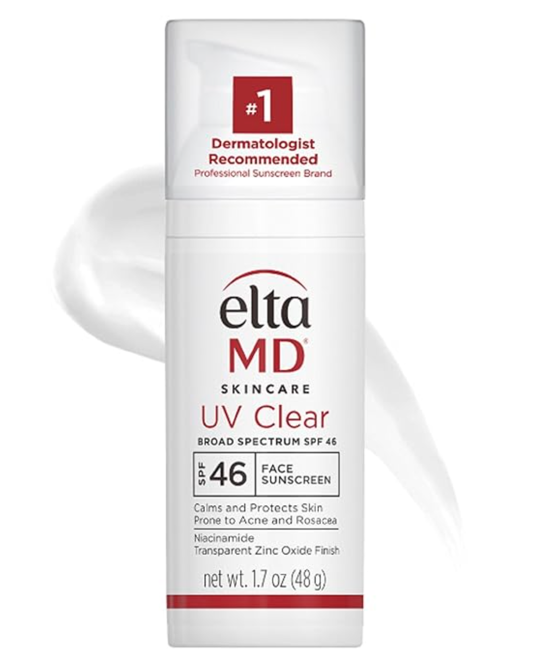 a bottle of elta md skincare uv clear face sunscreen .