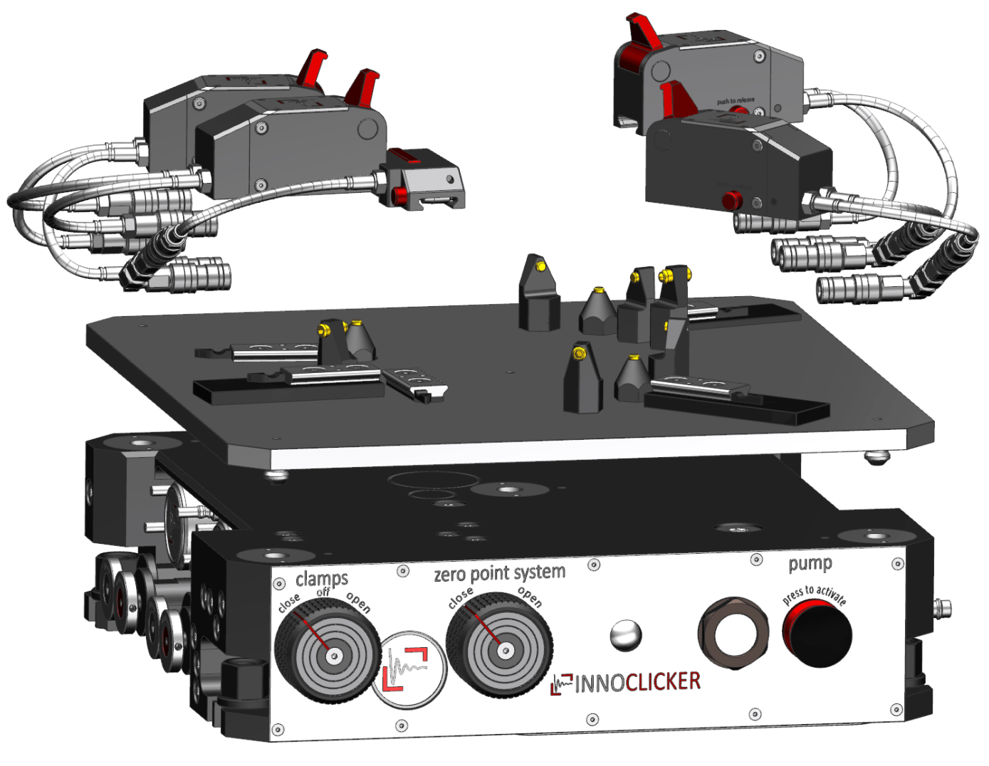 Innoclicker clamping system exploded view