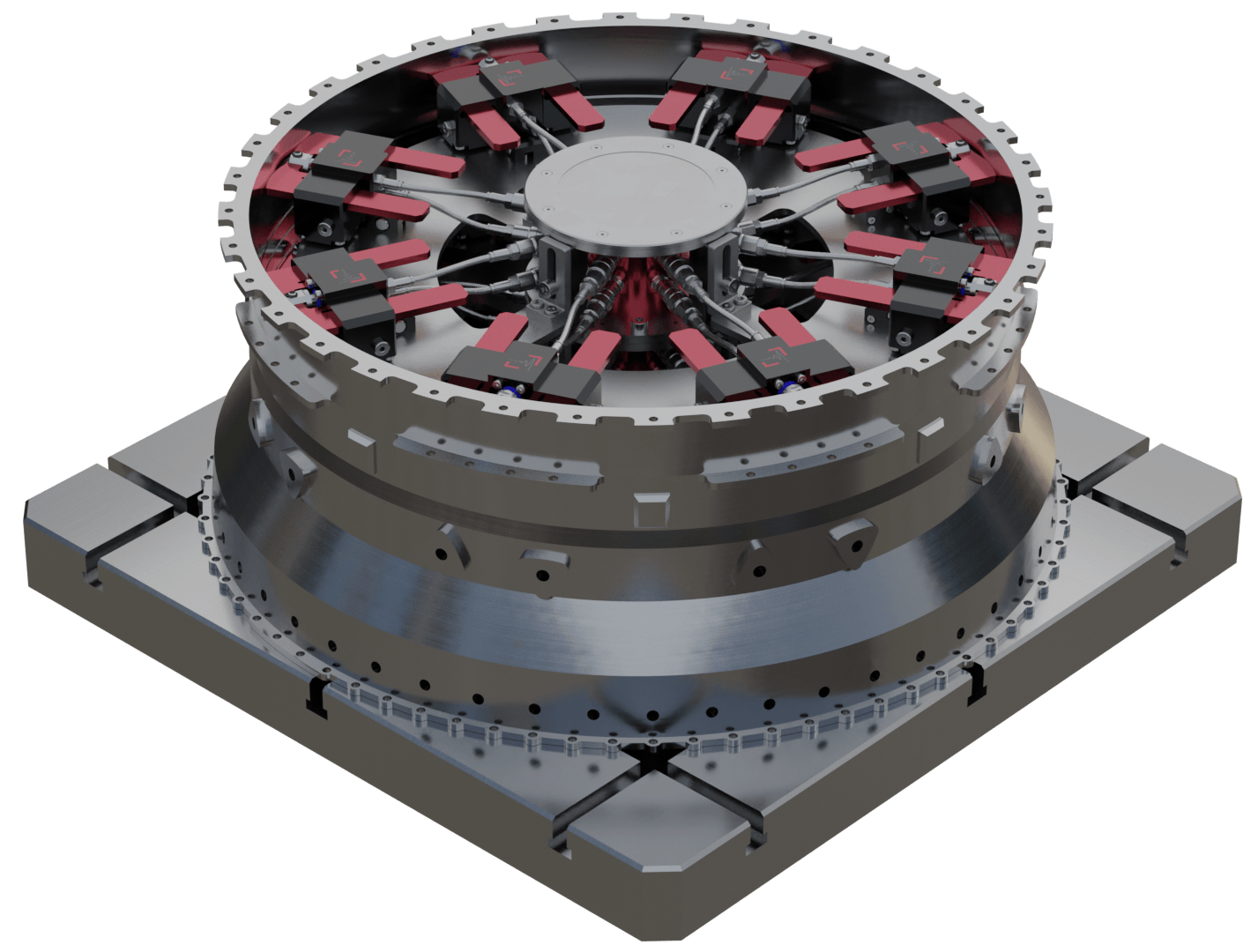 Modular 5-axis clamping system for large thin-walled components