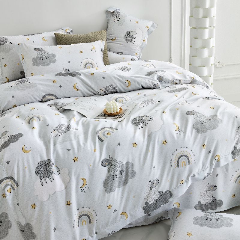 Romsey五星級嫘縈涼感超細科技纖維床包組(塞維利亞羊光寶寶),單人加大尺寸