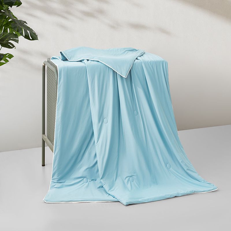 Romsey五星級超細科技纖維可水洗冰絲涼感夏涼被 (奧斯陸晨霧) ,極光藍