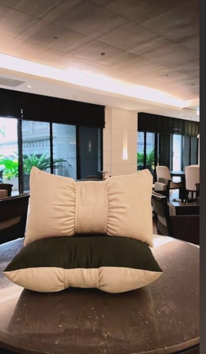 Romsey 五星級Microlite-MF77®石墨烯科技蝴蝶午安護腰枕- 麂皮雙色(拿鐵+墨綠)