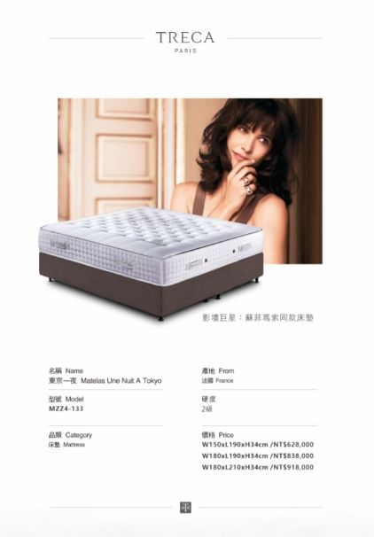 法國TRECA床墊 – 東京一夜 Matelas Une Nuit A Tokyo (W180 x L210 x H34 cm)