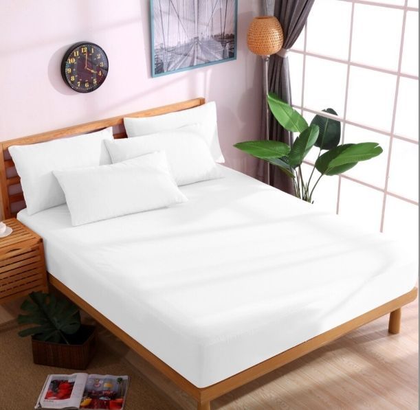 Morbido 五星級蘇格蘭格紋科技防水防蟎保潔墊(雪白色)，雙人150X186 cm