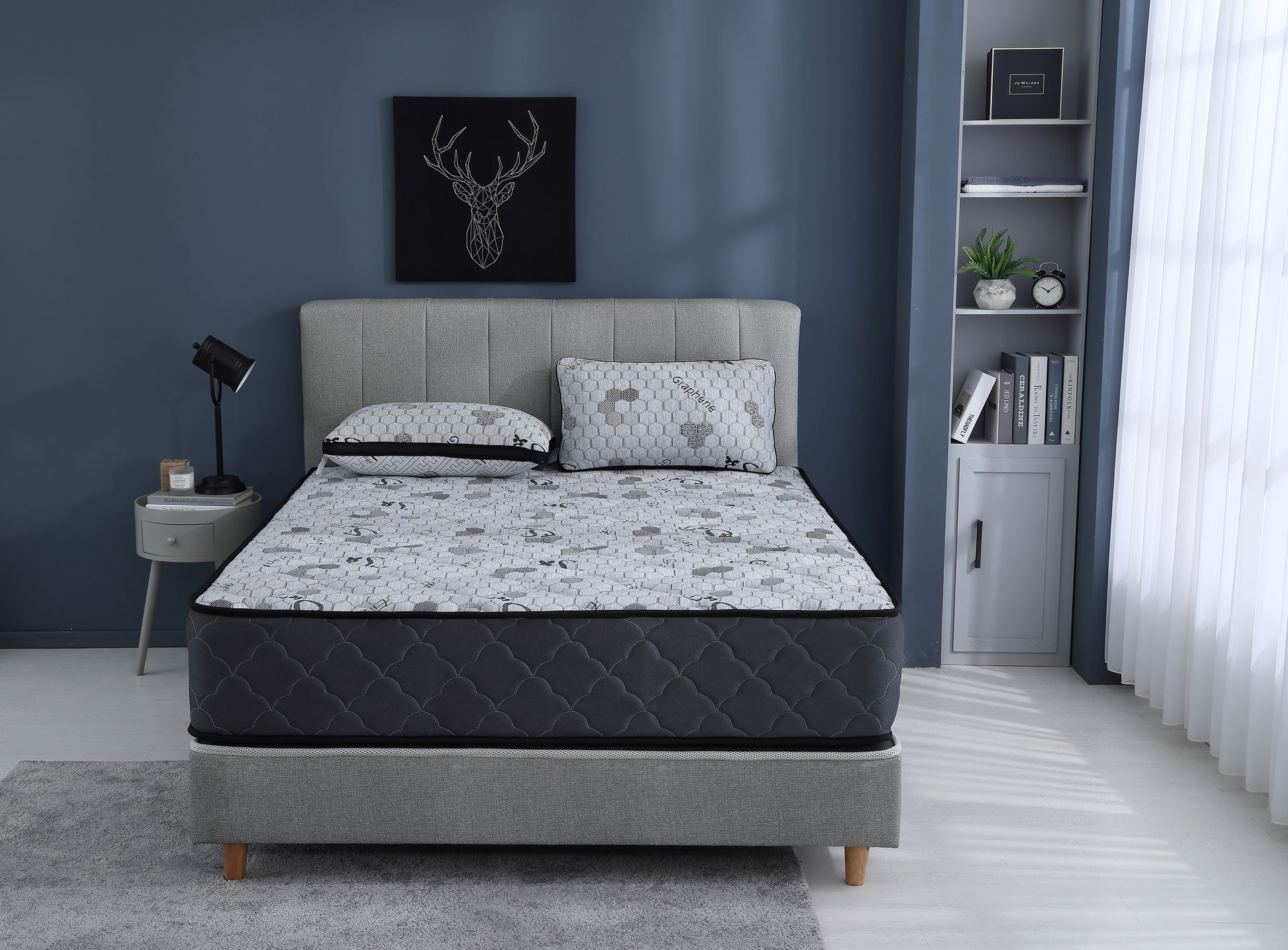 Romsey 五星級獨立筒石墨烯天然乳膠厚床墊,單人加大105X186 cm