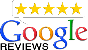 A google reviews logo with five stars on it