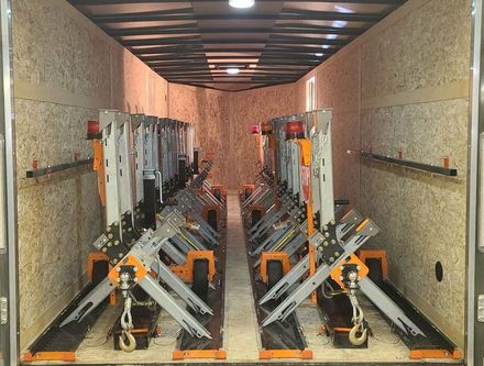 Rologard enclosed trailer system track and ramp system.