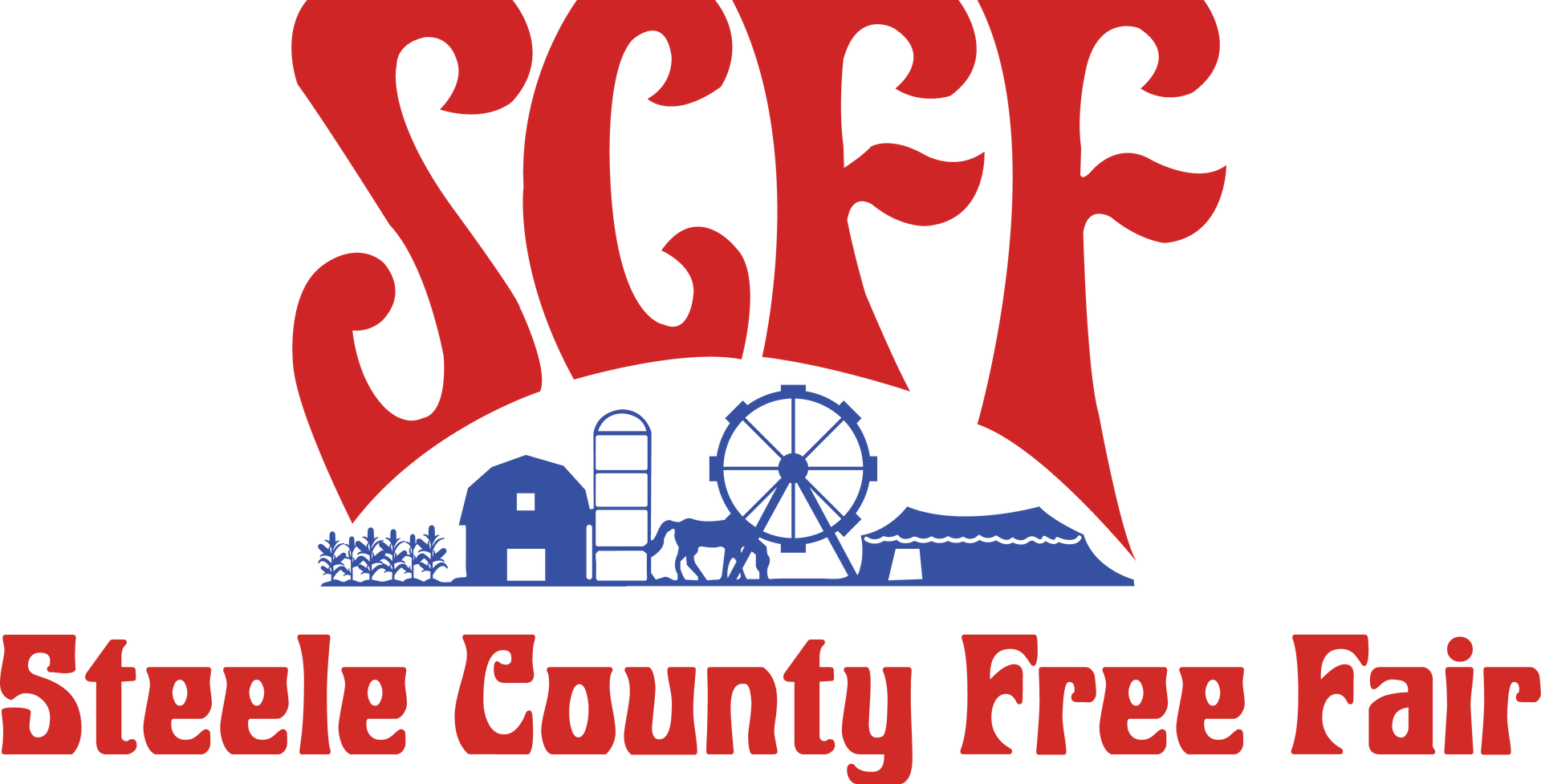 Logo for Steele County Free Fair: Red text 