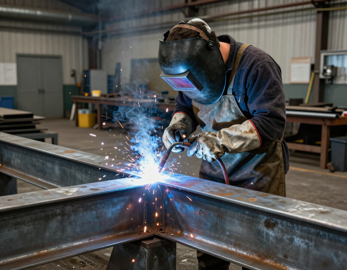 Trabajo de herrería en taller
