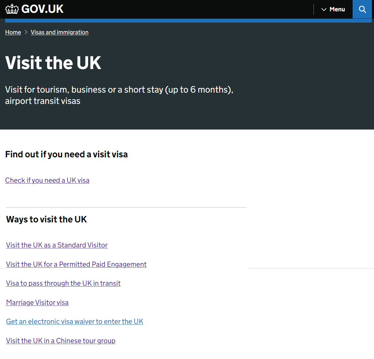 Visitor Visa UK Online Application