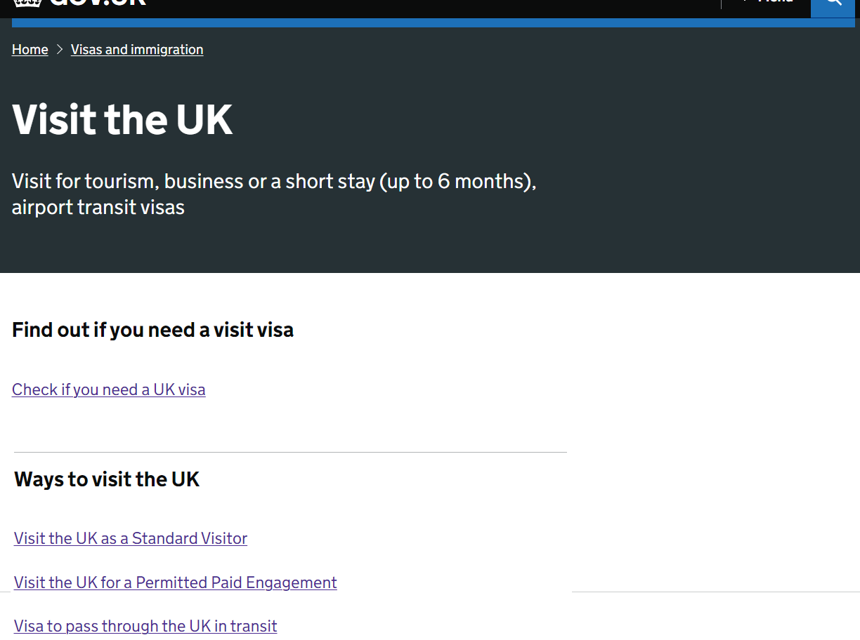 Visit Visa UK Application Process