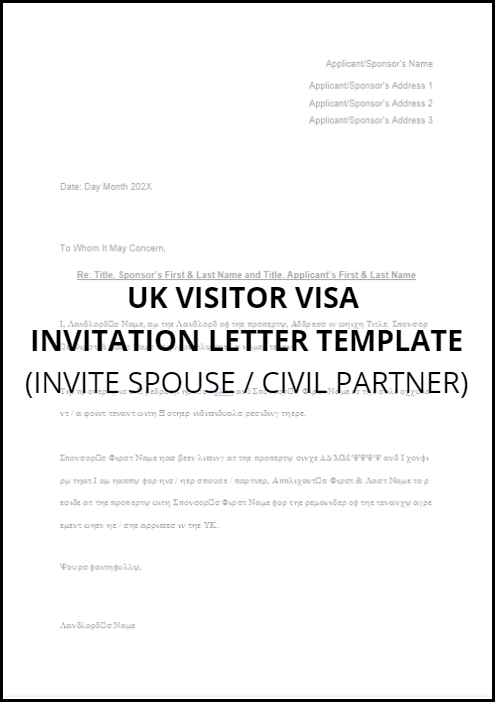 letter of invitation uk visit visa