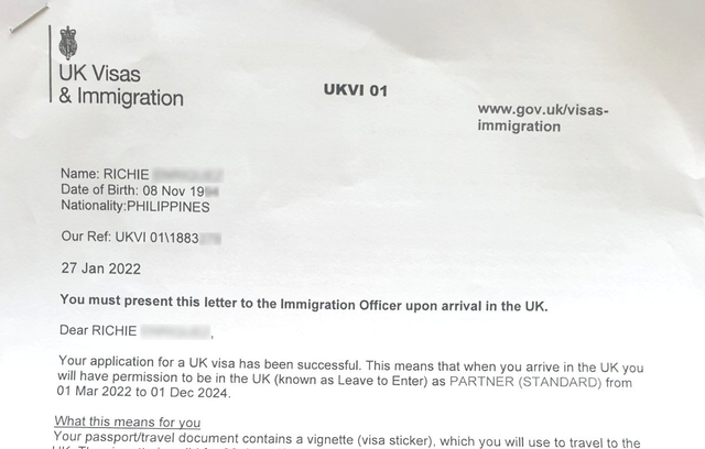 uk spouse visa cover letter example