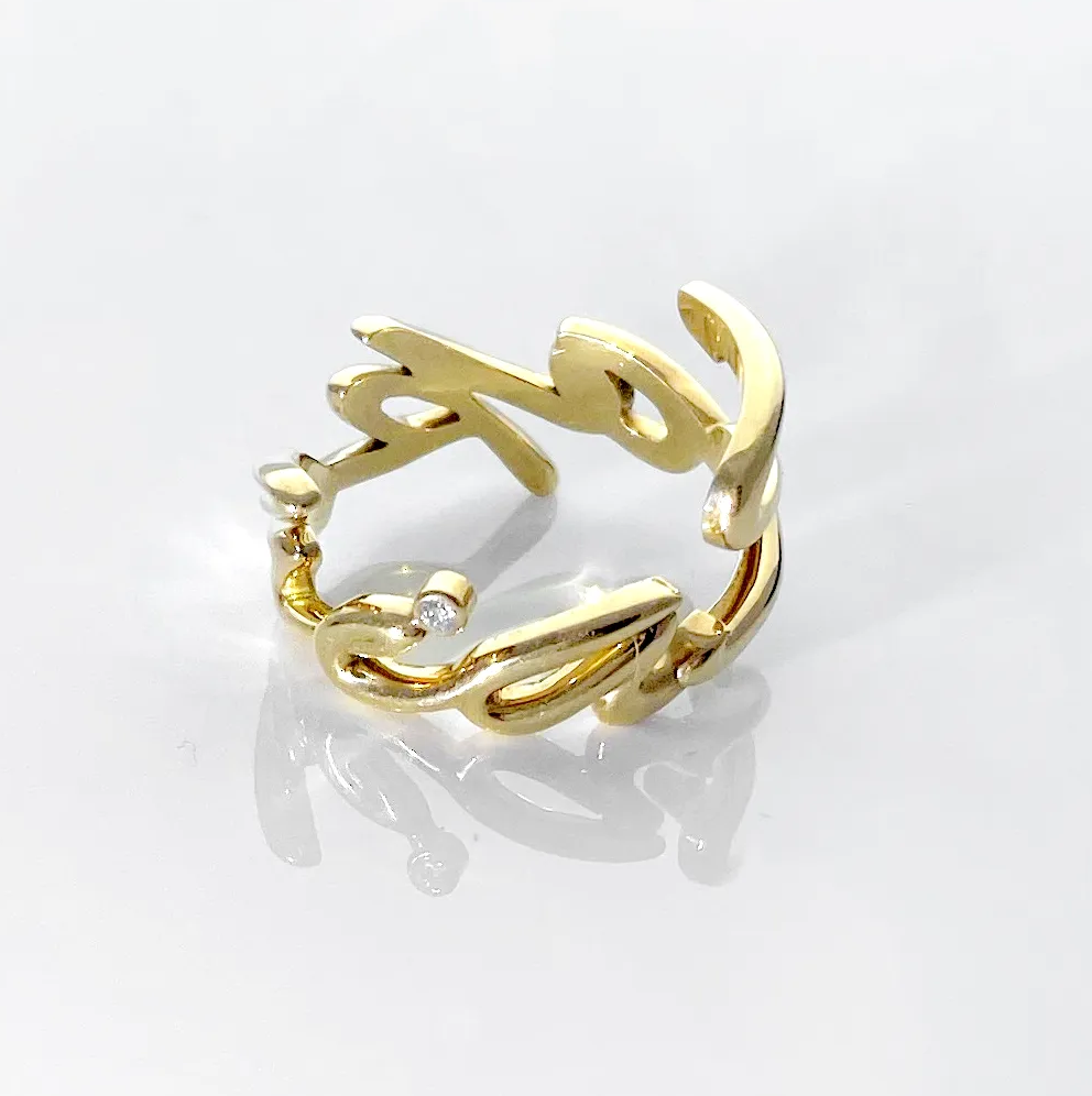 Yellow gold personalised bespoke ring