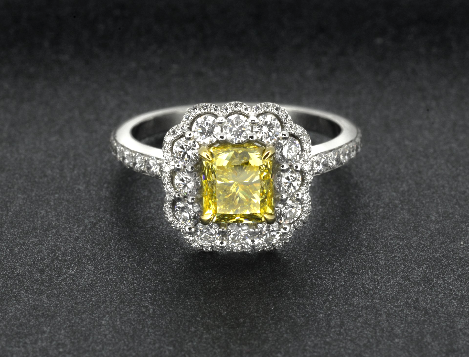 Yellow diamond bespoke engagement ring