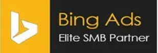 A logo for bing ads elite smb partner