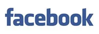 A blue facebook logo on a white background