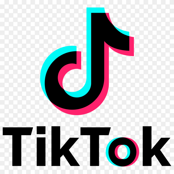 The tiktok logo is on a transparent background.