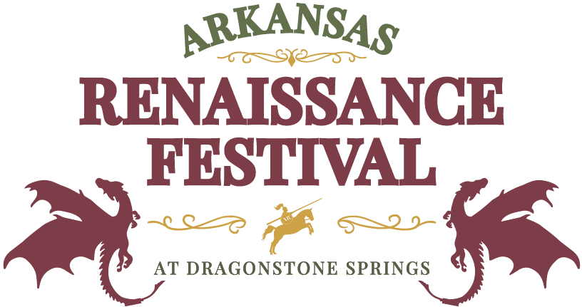 The logo for the arkansas renaissance festival at dragonstone springs
